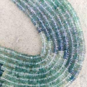 ลูกปัดหินอัญมณีสีเขียวฟลูออไรต์ธรรมชาติ6มม. ลูกปัดยางเรียบสายยาว13นิ้วสำหรับทำเครื่องประดับสร้อยข้อมือสร้อยคอ - Product Image 4