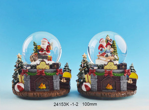 กล่องดนตรี<span class=keywords><strong>คริสต์มาส</strong></span>ขายส่ง ของตกแต่งแบบพกพา ซานตาคลอสระยิบระยับ โคมไฟคริสต์มาสเรืองแสงพร้อมหิมะโปรย - Product Image 5