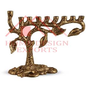 Bougeoir Menorah en aluminium pour décorations de tables de mariage Bougeoir Menorah 9 en métal - Product Image 3