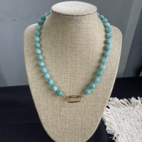 Collier de 15 perles de pierres précieuses colorées faites à la main, étanche, en or 18 carats, réglable, bijoux en pierres naturelles pour femmes