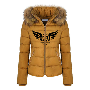 แจ็กเก็ตบอมเบอร์แบบมีซิปหน้ามีฮู้ดสำหรับผู้หญิงไซส์ใหญ่พิเศษอบอุ่นลำลองสำหรับฤดูหนาว - Product Image 1