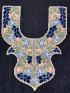 Embroidered Neck Patch / <b>Applique</b> for Kurti, Dress, and Garment Decoration Floral multicolor embroidery with artistic patterns - Product Image 2