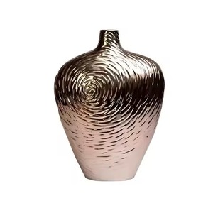 Jarrón de Metal de cobre Vintage, contenedor decorativo artístico para decoración del hogar, acento rústico de entrada y estilo de mesa de sala de estar - Product Image 3