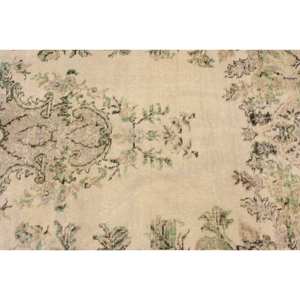 Classique Beige Vert Patchwork Laine Tapis 4.7 X 4.3ft Turc Aubusson Conception pour Salon Chevet Couloir Latex Rectangle - Product Image 5