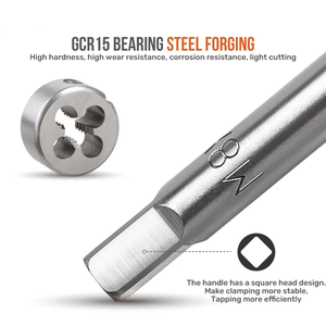Jeu de tarauds et filières métriques en acier de haute qualité, 32 pièces, M3-M12, jeu de tarauds combinés, outils de taraudage et de poignées - Product Image 3