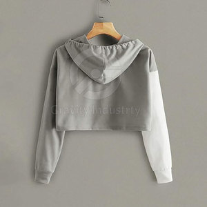 Sudaderas con Capucha Cortas para Mujer, de Algodón/Poliéster, Ecológicas, Diseño Casual de Invierno, Manga Larga, Secado Rápido, Personalizables - Product Image 4