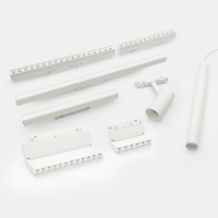 Rail lumineux encastré à montage en surface, corps en aluminium 20 mm, éclairage intérieur, rail lumineux magnétique LED