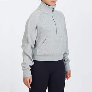 Sudadera de Moda Otoñal con Media Cremallera y Manga Larga para Mujer, Sudadera Holgada con Capucha, Ropa, Conjuntos, Sudadera con Media Cremallera - Product Image 2