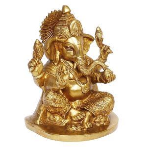 Statue Ganesh moderne faite à la main or antique polonais le plus demandé pour bureau bureau salon pour anniversaire Diwali bon prix - Product Image 3