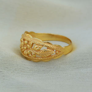 Joyería elegante minimalista francesa, anillo de banda de girasol chapado en oro de 18 quilates resistente al agua, anillo de dedo de acero inoxidable - Product Image 3