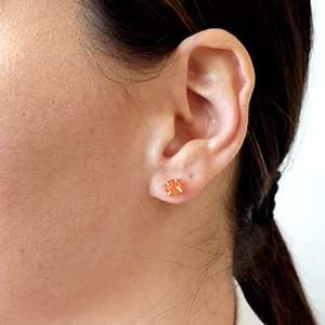 Raw Sunstone <b>Stud</b> <b>Earrings</b> <b>for</b> <b>Women</b> 5-7mm Natural Gemstone Handmade Gold-Plated <b>Silver</b> Jewelry <b>for</b> Gift - Product Image 5