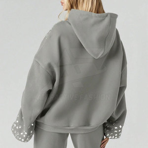 Sudaderas Ligeras para Mujer con Pedrería, Decoración Elegante y Ajuste Cómodo para un Estilo Casual - Product Image 2