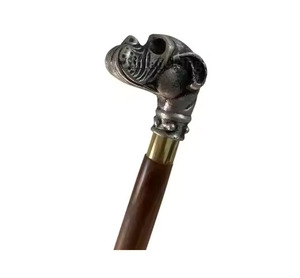 ไม้เท้าทองเหลืองทรงกระทิงพร้อมด้ามจับทองเหลืองหล่อแบบ IBS สำหรับการเดินทาง - Product Image 3