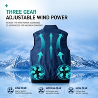 Gilet de refroidissement à double ventilateur, rechargeable par USB, léger, veste de travail rafraîchissante pour l'été, pour la construction, la pêche, le cyclisme, la randonnée