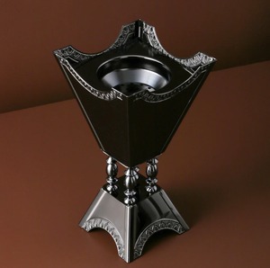 Brûleur d'encens noir moderne porte-bakhoor design personnalisé en métal pour bureau parfum de maison parfumé à la lavande et au thé - Product Image 1