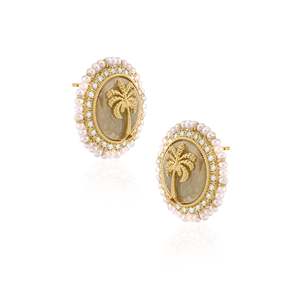 Boucles d'oreilles vintage géométriques en perles - Product Image 3