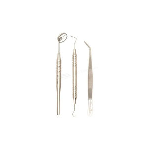 Kit d'examen dentaire 3 pièces : 1 pince collégiale manuelle, 1 manche de miroir, 1 sonde – Kit d'hygiène pour étudiants – Instruments dentaires - Product Image 3