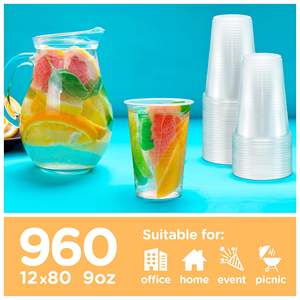 Gobelets jetables en PET/PLA, sans BPA, écologiques, sans PFAS, étanches, durables, tailles de 10 à 24 oz, en vrac, pour les fêtes, les mariages, le camping - Product Image 2