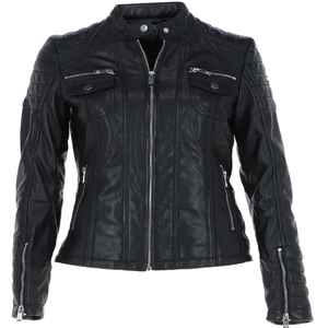 Chaqueta Bomber de Cuero para Mujer, Nueva Colección Otoño, Transpirable, Tejida, con Cierre Regular, para Venta al Por Mayor y Marca Privada - Product Image 6