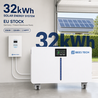 Système de Stockage d'Énergie Solaire - 32kWh 51.2V 640Ah LiFePO4 ESS Solaire Design Lumineux avec Onduleur 20kW pour Villa Alimentation Solaire Stock UE