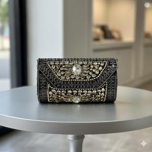 Bolso de Mano Vintage con Mosaico y Cierre Metálico Decorativo, Bolso de Mano de Diseño con Mosaico Multicolor para Bodas y Eventos Nocturnos, Precio Económico - Product Image 4