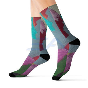 Chaussettes décontractées respirantes de haute qualité, chaussettes pour hommes en laine/coton mélangé, couleur unie, fines, personnalisées - Product Image 3