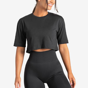 Última llegada Precio al por mayor Nuevo diseño Venta caliente Verano Mujeres Crop Top Camisa Alta calidad Precio bajo Manga corta Crop Top - Product Image 1