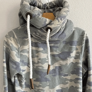 Mujer invierno otoño Casual verde Camo personalizable pulóver Sudadera con capucha Streetwear transpirable algodón polar cuello con capucha - Product Image 4