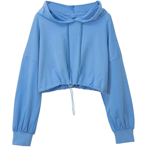 Sudadera con capucha corta de Invierno para mujer, suave, transpirable, ecológica, con cremallera, corte corto, servicio OEM, Color y logotipo personalizados - Product Image 1