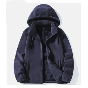 Vêtements de sport décontractés unisexe de style américain de qualité supérieure veste doublée de molleton de corail avec col montant côtelé pour l'hiver vente en gros - Product Image 5