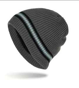 Gorro de lana a rayas de colores a la moda para hombre, gorro de punto cálido para exteriores de otoño e invierno - Product Image 3
