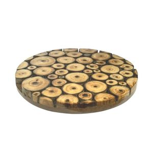 Assiette de service ronde en verre transparent avec motif de feuille de fougère dorée, centre de table décoratif pour la décoration de la maison - Product Image 6