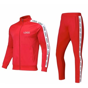 Unisex Vintage Training Jogging Breathable Anti-Bacterial Quick-Dry 100% Polyester Custom Printed Zipper Elastic Tracksuits - Product Image 1