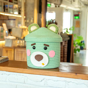 Cesta de Almacenamiento Cubierta con Cuerda de Algodón, Organizador de Escritorio para el Hogar, para Cosméticos, Refrigerios, Artículos Diversos, Cestas y Contenedores de Tela - Product Image 4