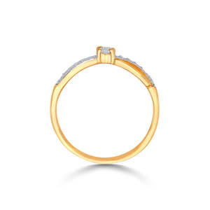แหวนพลอยชุบทองคำ 14K รอยัลเครสต์สำหรับผู้หญิง-เพทาย หยก ทับทิม และมุก - Product Image 4