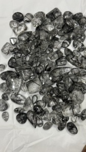 Quartz rutilé noir naturel de qualité AAA pierre précieuse de haute qualité à facettes coupe brillante bijoux de taille personnalisée en vrac troisième partie - Product Image 5