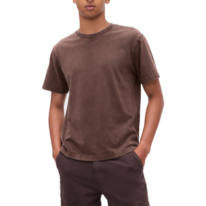 Camiseta de manga corta para hombre 100% algodón Oversize Drop Shoulder en blanco Streetwear Heavyweight Plain para hombres de talla grande recortada - Product Image 2