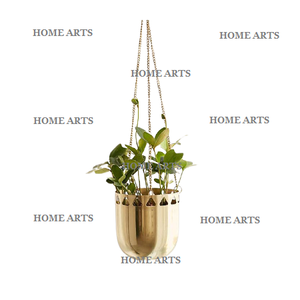 Maceta colgante de Metal de Color dorado hecha a mano Maceta colgante de forma redonda de Calidad exclusiva para proveedor mayorista - Product Image 3