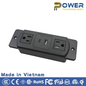 Tiras de alimentación estándar ocultas de EE. UU. Para sofá de mesa de escritorio con calidad superior - Product Image 2