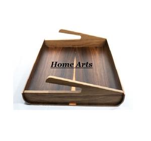 Bandeja de Servicio de Madera de Calidad Deluxe con Asas de Hierro, Diseño Moderno, Color Marrón, para Servir Té y Café - Product Image 5