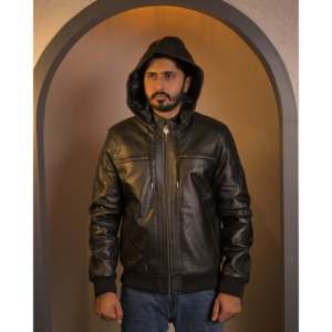 Veste à capuche amovible deux-en-un SF002H noire imperméable réversible longue avec broderie ODM printemps pièce unique enduite - Product Image 1