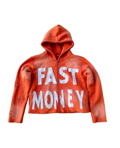 Sweat à capuche zippé boxy personnalisé pour homme, style streetwear, en molleton épais 430 g/m², effet vieilli, broderie 3D en relief, patchwork personnalisé vieilli - Product Image 6
