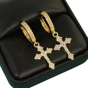 Pendientes de aro de moda de Hip Hop para niños, joyería de plata de ley 925 Popular, Diamante cultivado en laboratorio - Product Image 3