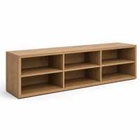 Armoire de rangement en bois moderne minimaliste à profil bas, horizontale, en forme de cube, gain de place, étagère pour salon