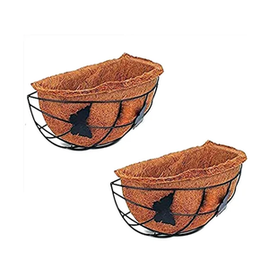 High Quality Coconut Coir <b>Basket</b> Liners with Wire Hanging <b>Basket</b> <b>for</b> Indoor Outdoor <b>Plants</b> Garden Landscaping Nursery and Decor - Product Image 5