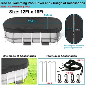 Hồ bơi bìa cho trên mặt đất năng lượng mặt trời hình bầu dục hồ bơi bao gồm cho hình chữ nhật khung hồ bơi của mùa đông Bìa lý tưởng cho không thấm nước - Product Image 5