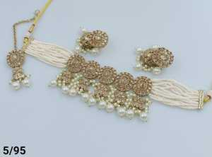 Indan, venta al por mayor, 2024, última moda, gargantilla de perlas chapadas en oro tradicional, conjunto de collar para mujer - Product Image 4