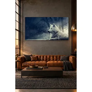 Impression sur toile de l'ogre blanc couché dans la forêt brumeuse - Product Image 4