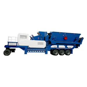 Rocks mobile impact crushing station plant for crushing materials from the mining industry