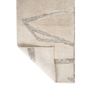 Entropy Ivory Hand Knotted Wool Silk <b>Rugs</b> Organic Cotton Abstract Puzzle Hallway for Home Living Room <b>Jute</b> <b>Rug</b> for Home - Product Image 5